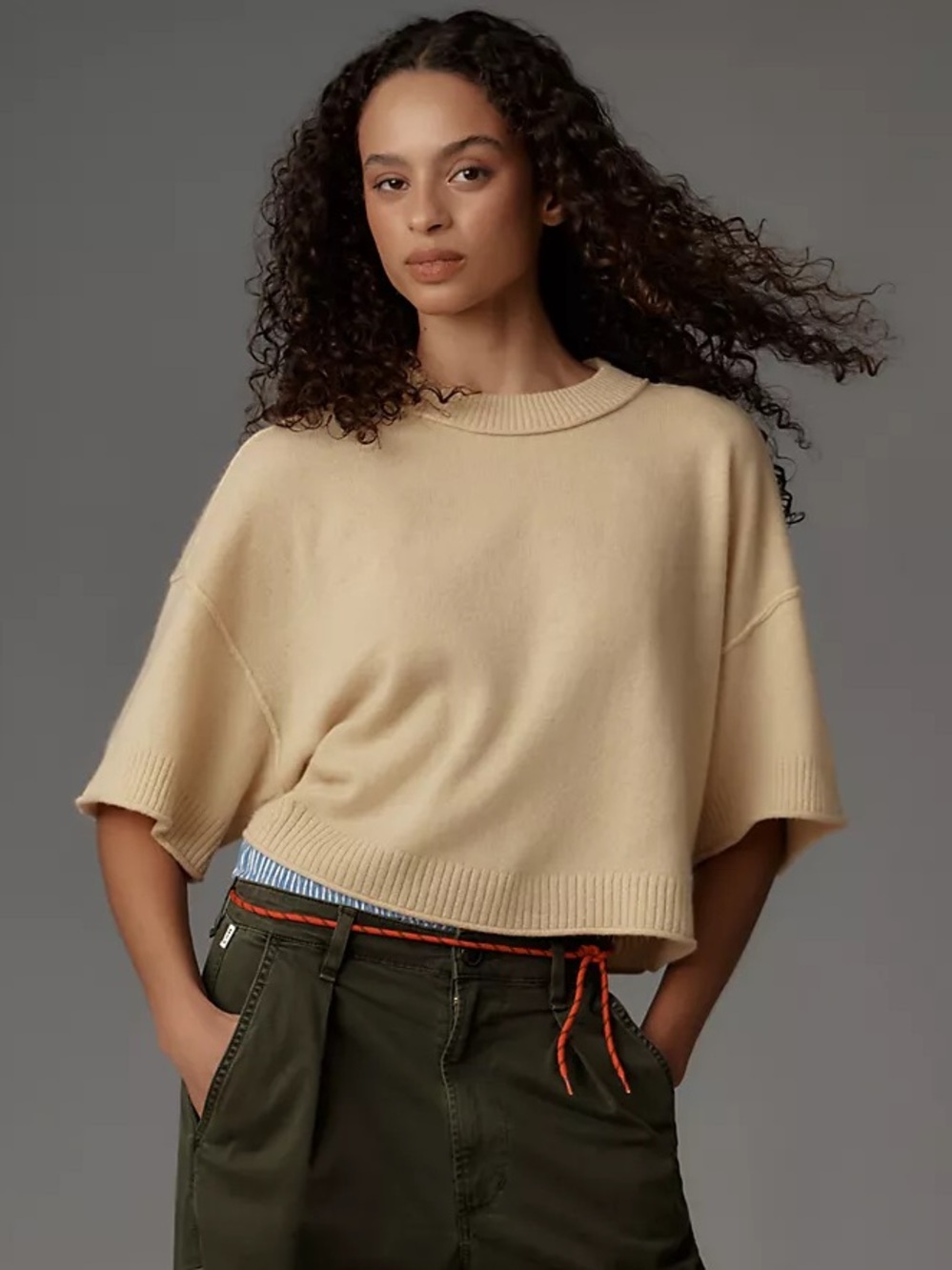 Anthropologie Goldie Crew-Neck Cashmere Sweater, EUC, Size M